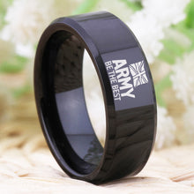 8mm, Black, Tungsten Carbide, British Army Theme Ring - Unisex, Men's, Women's