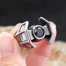 Sci-Fi/Trendy, 316L Stainless Steel, Star Wars, Tie Fighter Theme Ring - Unisex