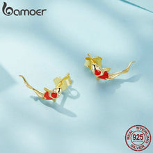 Vintage/Elegant, 925 Sterling Silver, Koi Carp Theme, Stud Earrings - Ladies/Women