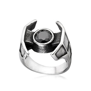 Sci-Fi/Trendy, 316L Stainless Steel, Star Wars, Tie Fighter Theme Ring - Unisex