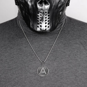 Stylish, Stainless Steel, Illuminati/All Seeing Eye Theme Pendant/Necklace - Unisex