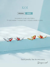 Vintage/Elegant, 925 Sterling Silver, Koi Carp Theme, Stud Earrings - Ladies/Women