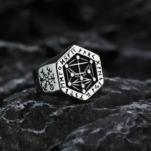 Vintage/Gothic, 316L Stainless Steel, Nordic/Viking Rune Theme Ring - Men's