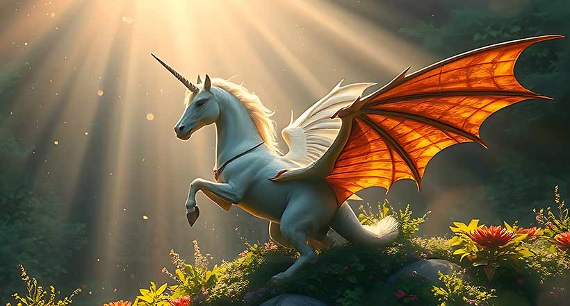 HD Digital Art, A Dragcorn (Dragon and Unicorn) - Fantasy, Mythical, 3278x1765