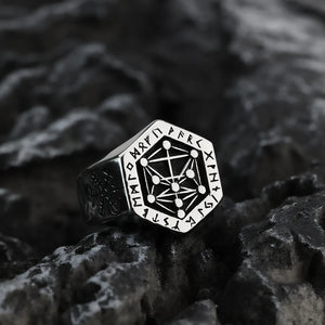 Vintage/Gothic, 316L Stainless Steel, Nordic/Viking Rune Theme Ring - Men's