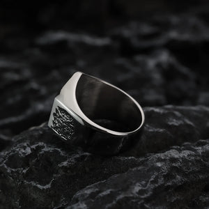 Vintage/Gothic, 316L Stainless Steel, Nordic/Viking Rune Theme Ring - Men's