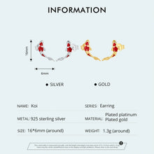 Vintage/Elegant, 925 Sterling Silver, Koi Carp Theme, Stud Earrings - Ladies/Women