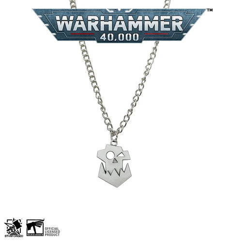 Gothic, Silver, Stainless Steel, Warhammer 40,000, Orc / Ork Theme Pendant / Necklace