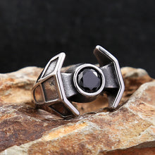 Sci-Fi/Trendy, 316L Stainless Steel, Star Wars, Tie Fighter Theme Ring - Unisex