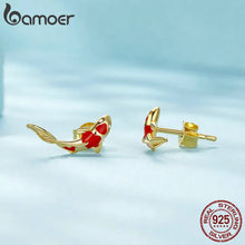 Vintage/Elegant, 925 Sterling Silver, Koi Carp Theme, Stud Earrings - Ladies/Women
