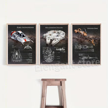 Canvas Print/Wall Art, Star Wars Theme, Imperial Speeder Bike & Tech Spec - Sci-Fi