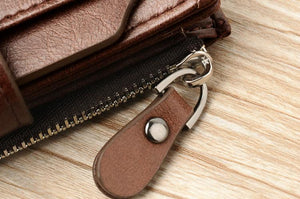 BINLIROO Classic Genuine Leather Anti-Theft Short Wallet - Men's / Gents, RFID Blocking