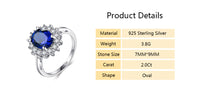 Modian Solid 925 Sterling Silver Ladies / Women's Ring with 2.0Ct Cubic Zirconia Crystal
