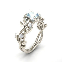 LNRRABC Elegant Vines & Leaves Theme Blue Rhinestone Ring - Ladies / Women's
