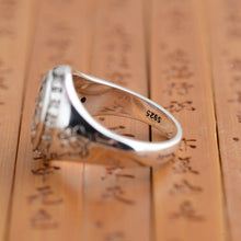 BALMORA 925 Sterling Silver Buddhism Six Words Mantra Unisex Ring - Vintage Jewellery