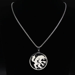 Vintage / Gothic, Silver, Stainless Steel, Werewolf Theme, Pendant / Necklace
