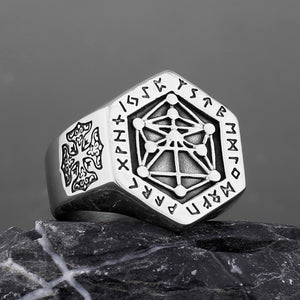 Vintage/Gothic, 316L Stainless Steel, Nordic/Viking Rune Theme Ring - Men's