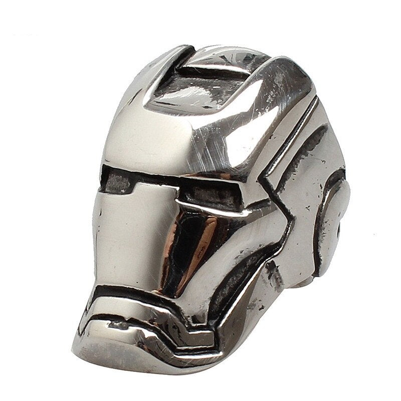 Trendy, 316L Stainless Steel, Marvel, Iron Man Helmet Theme Ring