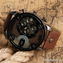 JIS Innovative, Casual Quartz Gents / Men's Watch - Stainless Steel, Leather, Brown or Black