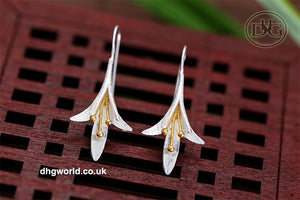 ModaOne Beautiful 925 Sterling Silver Flower Theme Ladies Earrings - Formal, Casual