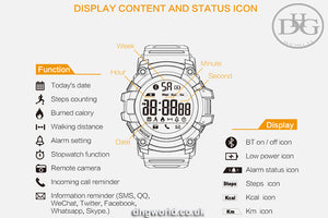 Time Owner EX16 Smart Watch  for Men / Fitness Tracker / Remote Control / Pedometer / IP67 Waterproof / iOS / Android