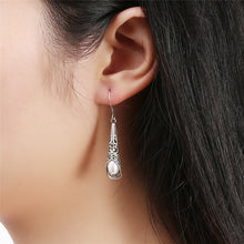 V.YA Vintage 925 Sterling Silver Elegant Teardrop Pearl Earrings Dangle Earrings - Women's / Ladies