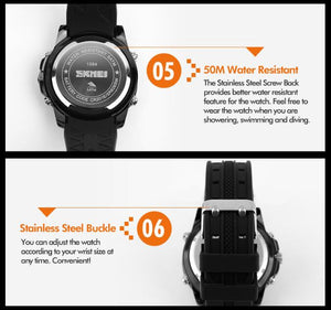 SKMEI Sports / Casual Solar Power Quartz / Digital Watch - Men's / Gents, 50m Water Resistant