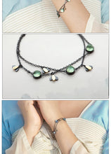 Thaya Elegant / Vintage 925 Sterling Silver Black Mosaic Coated Fireflies / Firefly Bracelet - Ladies / Women's