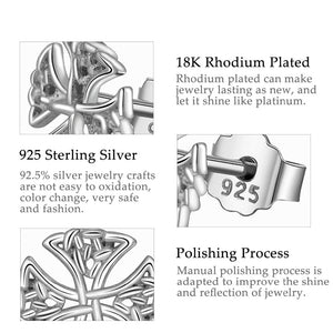 EUDORA Elegant 925 Sterling Silver Celtic Knot Stud Earrings - Ladies / Gents