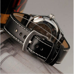 T-WINNER Sports Mechanical Automatic Watch - Men's / Gents, High Quality Leather, Stainless Steel