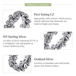 BAMOER Elegant 925 Sterling Silver Dazzling Daisy Flower Themed Ring - Ladies / Gent's, CZ