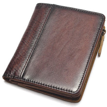 TAUREN Vintage, Retro Handmade Genuine Leather RFID Short Wallet / Purse - Unisex