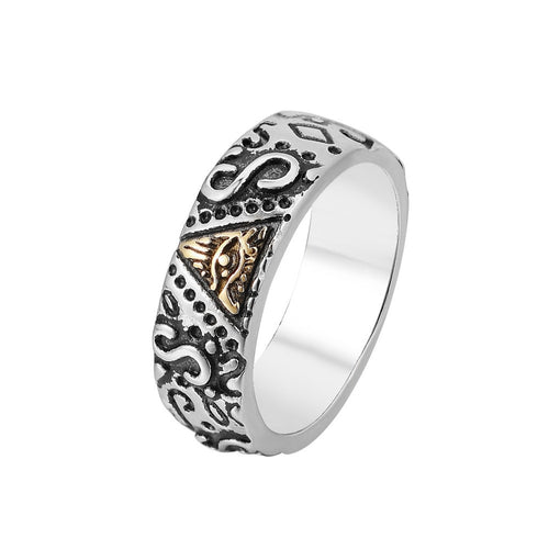 Stylish / Biker 316L Stainless Steel Egyptian / Eye of Horus / Ra Theme Engraved Ring