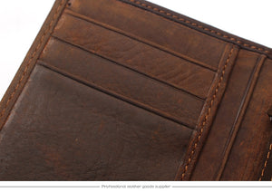 TAUREN Trendy High Quality Genuine Leather Crocodile Style Short Wallet - Men's / Gents