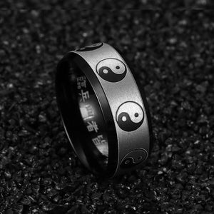 VNOX Traditional Chinese Style Stainless Steel Ying & Yang Theme Ring - Unisex