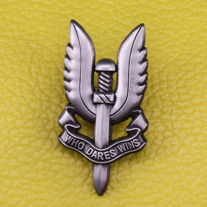 Military, Copper / Enamel, British Army - Special Air Service (SAS) "Who Dares Wins" Pin