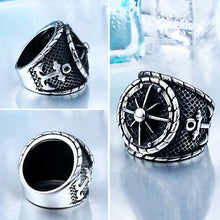 BEIER, Classic, 316L Stainless Steel, Compass / Anchor, Pirate Theme Ring - Men's / Gents