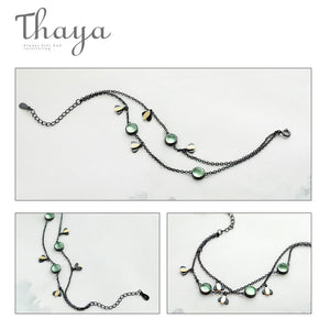 Thaya Elegant / Vintage 925 Sterling Silver Black Mosaic Coated Fireflies / Firefly Bracelet - Ladies / Women's