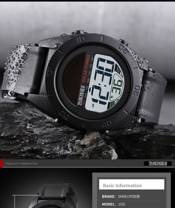 SKMEI Military / Sports PU Plastic Solar Powered LED Digital Watch - Men's / Gents, 50m Water Resistant