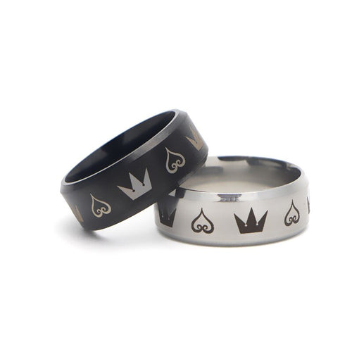 Retro/Vintage, Stainless Steel, Kingdom Hearts & Crowns Theme Ring - Unisex