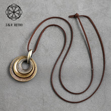 Z&R RETRO Metal Concentric Circle Theme Pendant / Necklace - Women's / Ladies