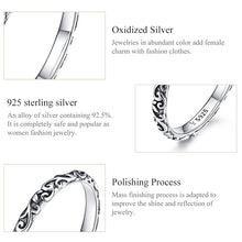BAMOER Elegant 925 Tibetan Sterling Silver Engraved Leaf / Vine Pattern Theme Ring - Ladies / Women's