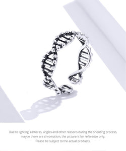 BAMOER Original Design 925 Sterling Silver Adjustable DNA Theme Ring - Ladies / Women's