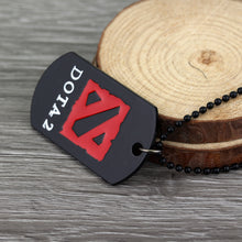 Military, Black, Stainless Steel, Gaming, DOTA 2 Logo Theme Pendant / Dog Tag / Necklace