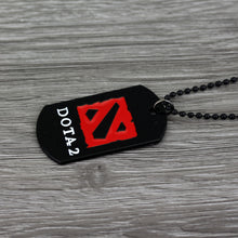 Military, Black, Stainless Steel, Gaming, DOTA 2 Logo Theme Pendant / Dog Tag / Necklace
