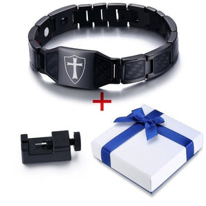 VNOX Stylish / Gothic Stainless Steel Magnetic Knights Templar Bracelet -  Men's / Gents