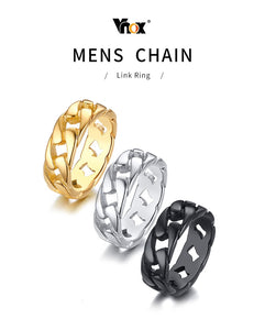 VNOX Stylish Stainless Steel Link Chain Style Ring - Men's / Gents