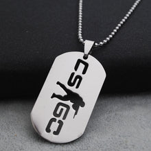 Military, Silver, Stainless Steel, Gaming, Counter-Strike Go Theme Pendant / Dog Tag /Necklace