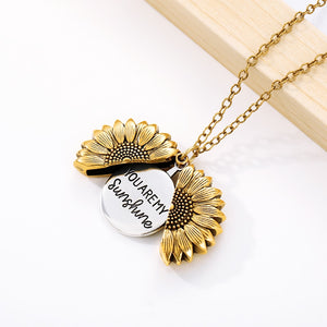 Sweet "You Are My Sunshine" Sunflower Theme Pendant / Necklace - Ladies / Women's