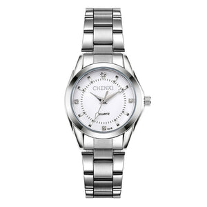 CHENXI Elegant Stainless Steel Quartz Watch - Ladies / Women's, Water Resistant, CZ